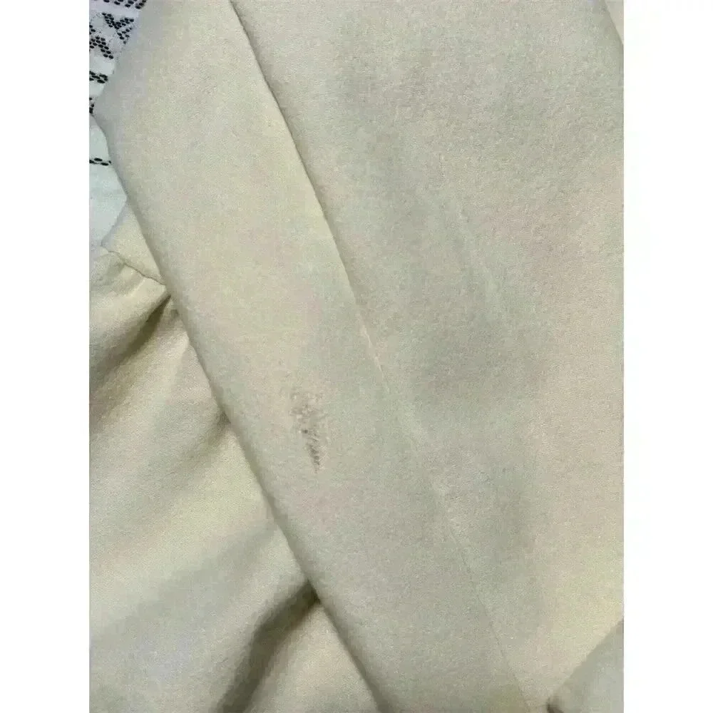 Yitemei Women's 2XL White Peplum Overcoat Stand Collar Ruffle Hem - Picture 5 of 12